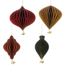 Ganz Honeycomb Drop w/Jingle Bell Ornament (1) Asst Clrs  MX196335