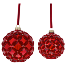 Ganz Flocked Basket Weave Ball Ornament  LARGE   MX202701L