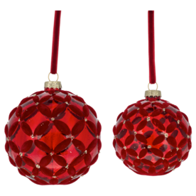 Ganz Flocked Basket Weave Ball Ornament  SMALL    MX202701S