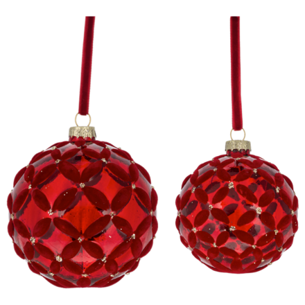 Ganz Flocked Basket Weave Ball Ornament  SMALL    MX202701S