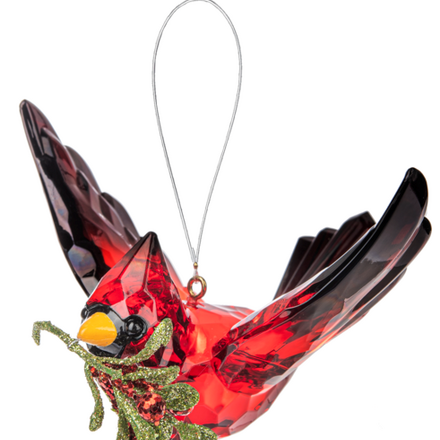 Kissing Krystals Cardinal in Flight Ornament KK643