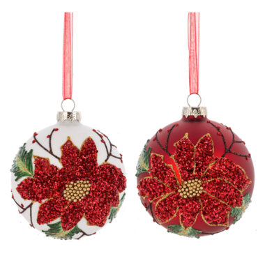 Ganz Poinsettia Ball Ornament (1)    MX197750