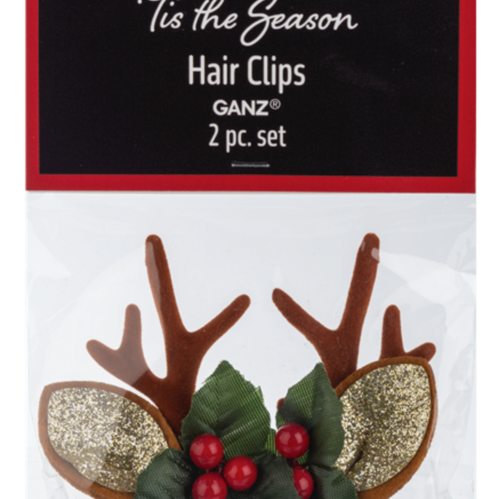 Ganz Tis the Season Hair Clips 2 pc Set - EX25798 loading=
