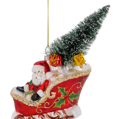 Ganz Santa in Sleigh Ornament  MX197827