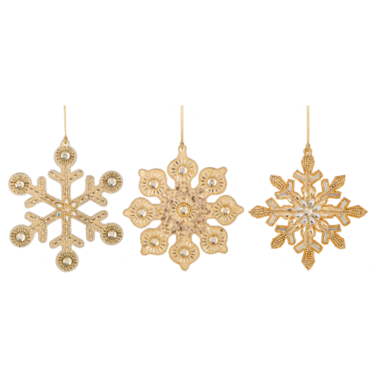 Ganz Beaded Gold Snowflake Ornament (1) MX197083