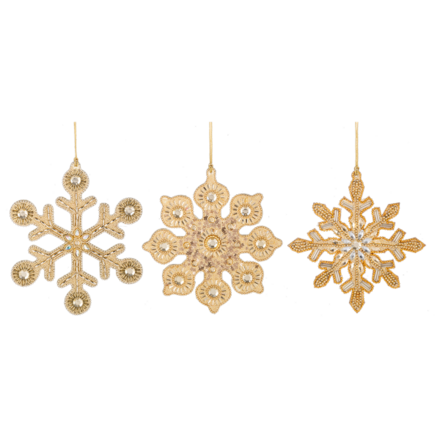 Ganz Beaded Gold Snowflake Ornament (1) MX197083