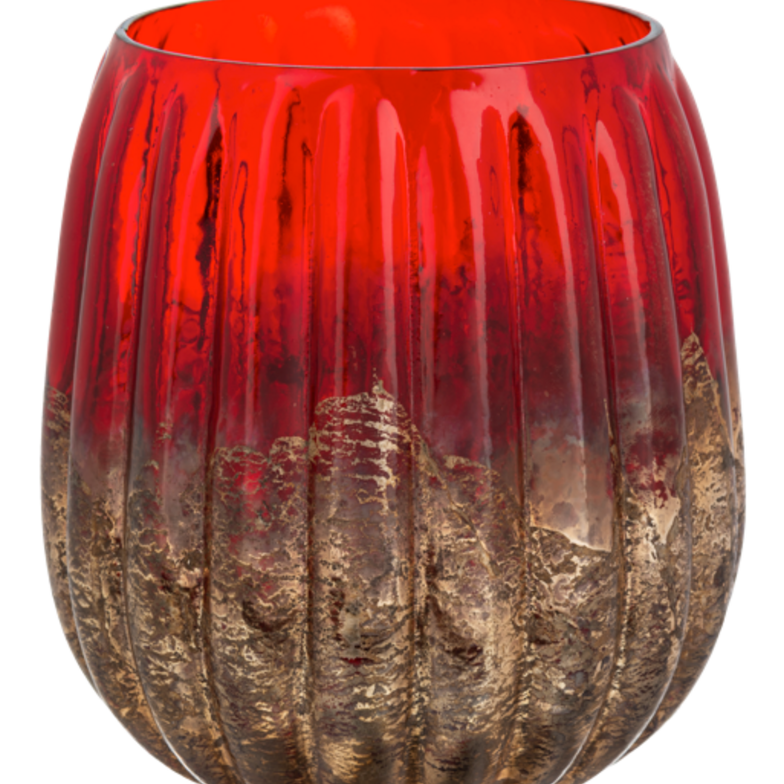 Red & Gold Swirl Votive Holder LARGE MX203560L loading=