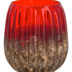 Red & Gold Swirl Votive Holder LARGE MX203560L