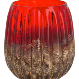 Red & Gold Swirl Votive Holder LARGE MX203560L