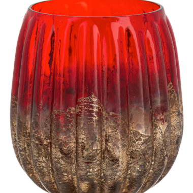 Red & Gold Swirl Votive Holder LARGE MX203560L