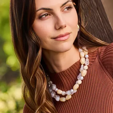 Michelle McDowell Zoe Beaded Necklace | Tortoise - 79805
