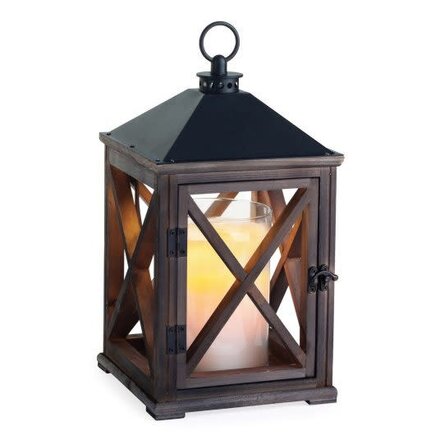 candlewarmers Weathered Espresso Wooden Lantern   WLESP