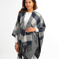 Ganz Plaid Fringe Wrap -  FWRP315