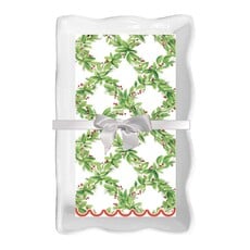 Sophistiplate Ceramic Wave Napkin Tray Guest Towel - Holly  NPKGTR-200-458