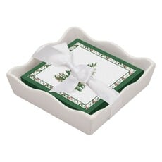 Sophistiplate Ceramic Wave Napkin Tray with Cocktail Napkin NPKCTR-200-429