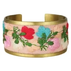ZAD Pastel Posey Embroidered Flower Cuff Bracelet  B3927