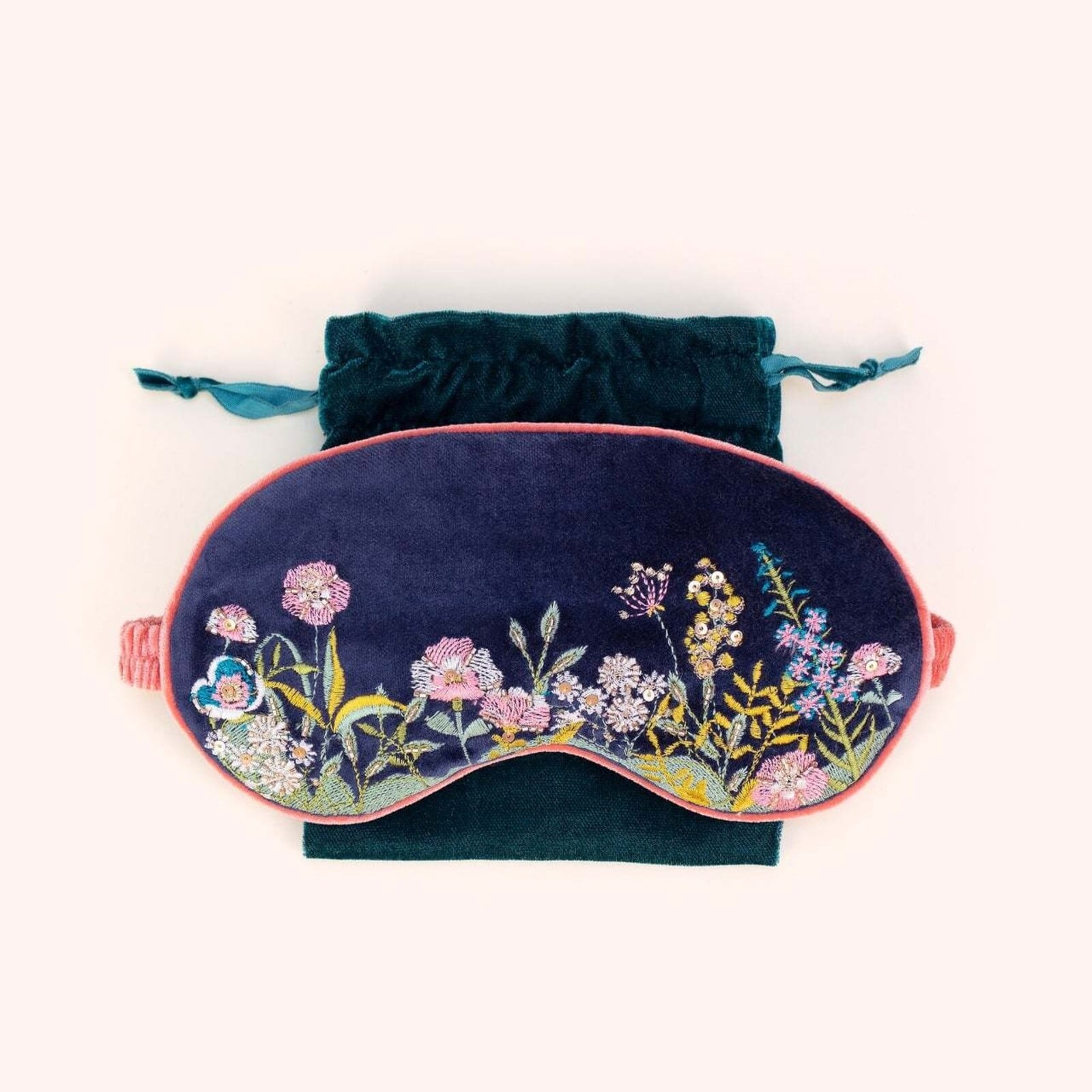 Powder Velvet Eyemask - Navy Floral -LEM35 loading=