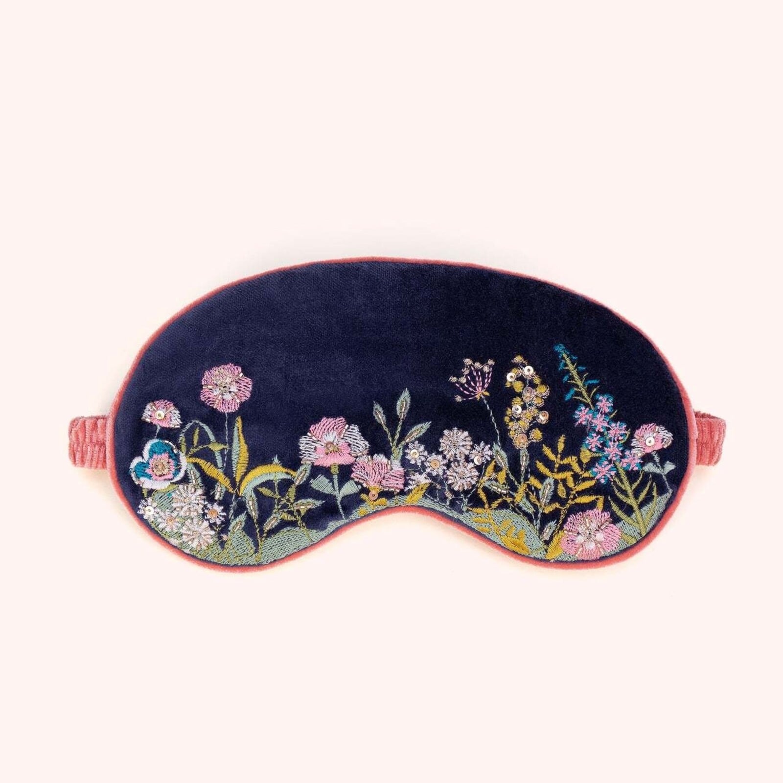 Powder Velvet Eyemask - Navy Floral -LEM35 loading=