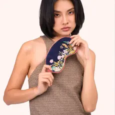 Powder Velvet Eyemask - Navy Floral -LEM35