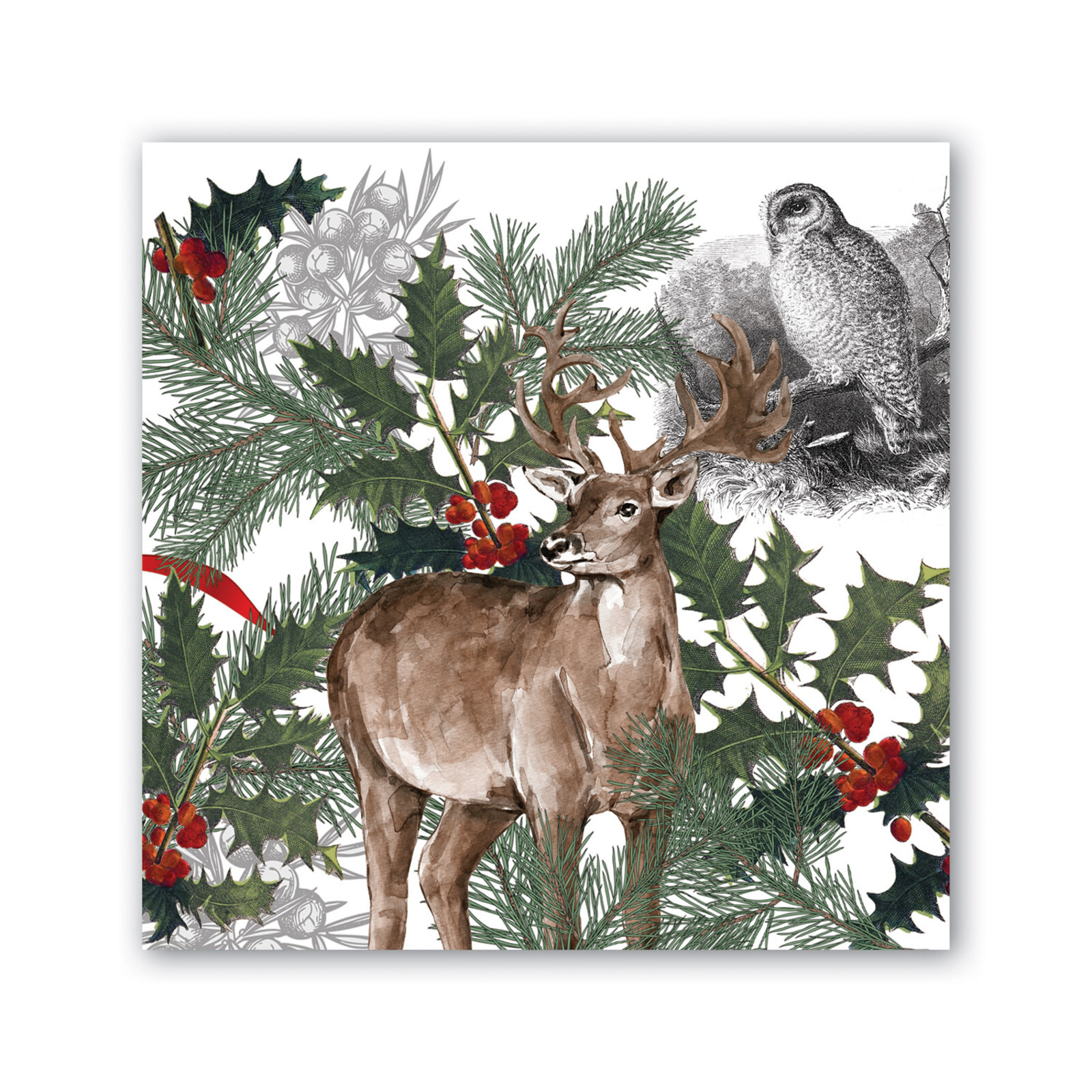 Michel Design Works Winter Woodland Cocktail Napkin 814425 loading=