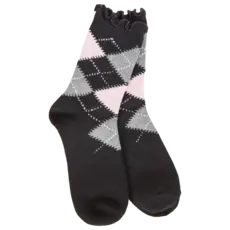 World's Softest Weekend Argyle Ruffle Mini Crew  WSRARMCR