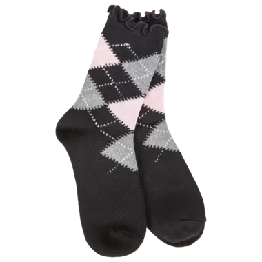 World's Softest Weekend Argyle Ruffle Mini Crew  WSRARMCR