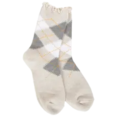 World's Softest Weekend Argyle Ruffle Mini Crew  WSRARMCR