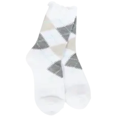 World's Softest Weekend Argyle Ruffle Mini Crew  WSRARMCR
