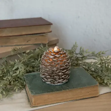 Ragon House 4.25" MOVING FLAME PINECONE CANDLE -NY213023