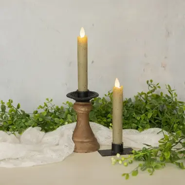 Ragon House SET/ 2 - 6.75" MOVING FLAME GREEN TAPER CANDL - NY213012