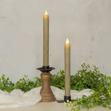 Ragon House SET/ 2 - 9.5" MOVING FLAME GREEN TAPER CANDLE - NY213011