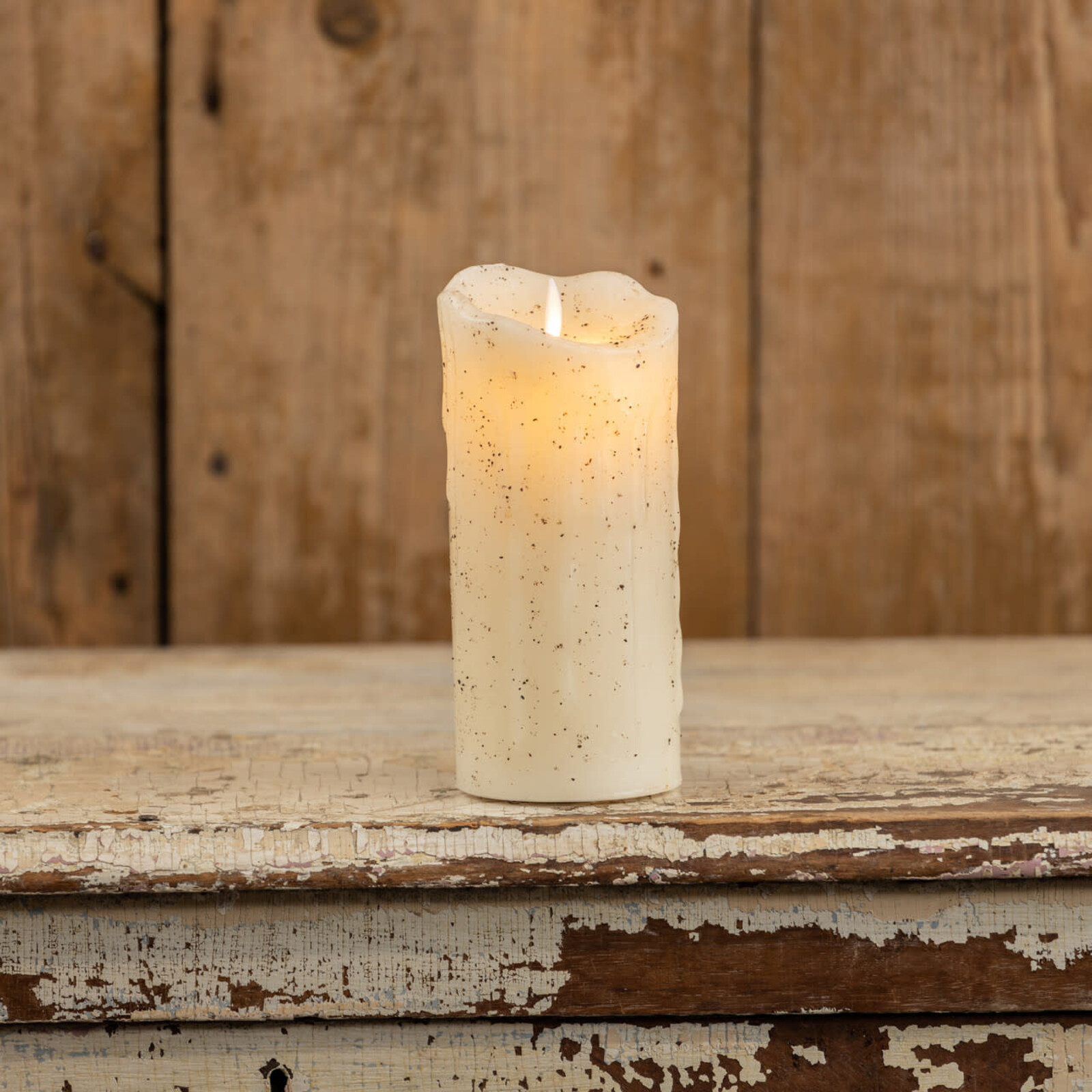 Ragon House 7" Moving Flame Cream Pillar Candle - NY213029 loading=