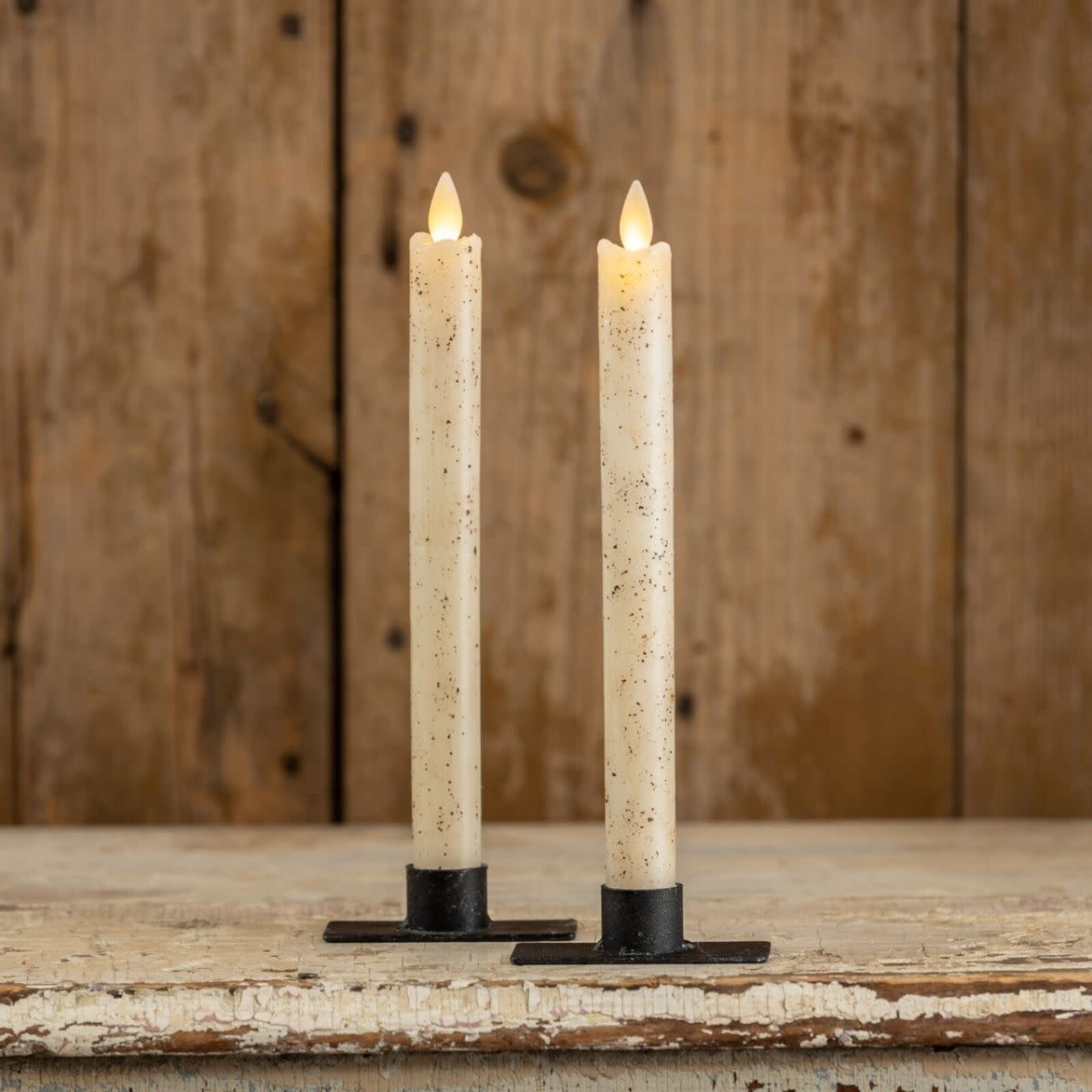 Ragon House SET/ 2 - 9.5" MOVING FLAME CREAM TAPER CANDLE - NY213007 loading=