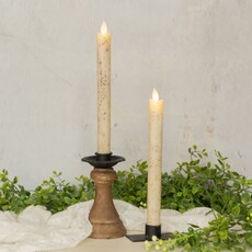 Ragon House SET/ 2 - 9.5" MOVING FLAME CREAM TAPER CANDLE - NY213007