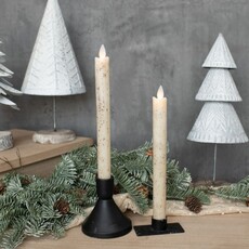 Ragon House SET/ 2 - 9.5" MOVING FLAME CREAM TAPER CANDLE - NY213007
