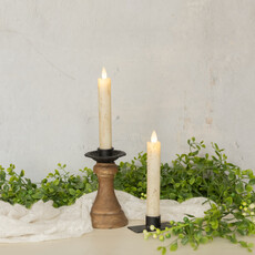 Ragon House SET/ 2 - 6.75" MOVING FLAME CREAM TAPER CANDLE - NY213008