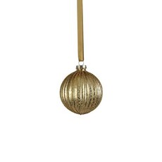Zodax Matt Antique Gold Ribbed Ball Ornament 4.75"  CH-7135