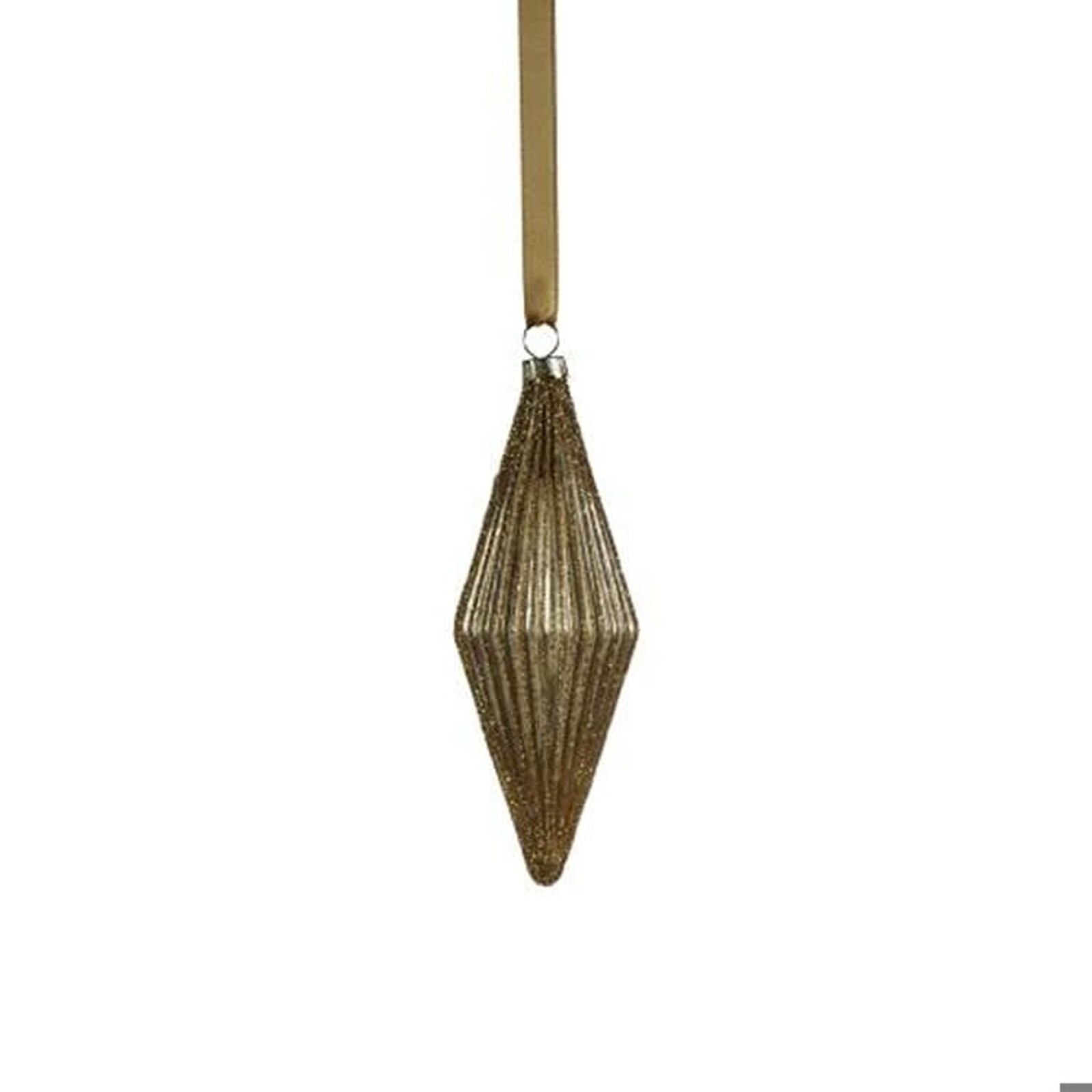 Zodax Matt Antique Ribbed Rhombus Ornament 4"  CH-7129 loading=