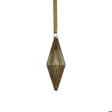 Zodax Matt Antique Ribbed Rhombus Ornament 4"  CH-7129