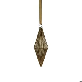 Zodax Matt Antique Ribbed Rhombus Ornament 4"  CH-7129