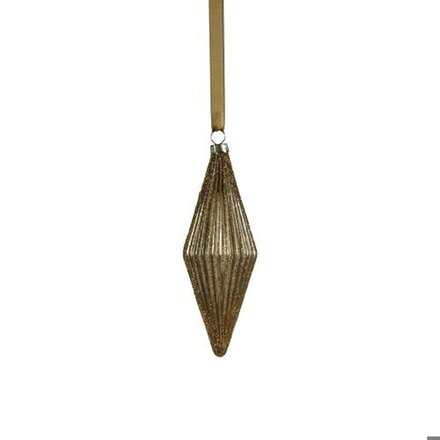 Zodax Matt Antique Ribbed Rhombus Ornament 4"  CH-7129