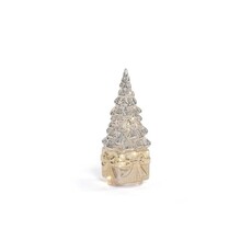 Zodax LED Rotating Tree on Present,Silver on Gold  CH-8557