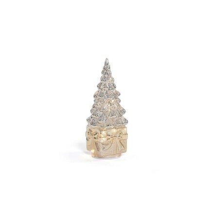 Zodax LED Rotating Tree on Present,Silver on Gold  CH-8557