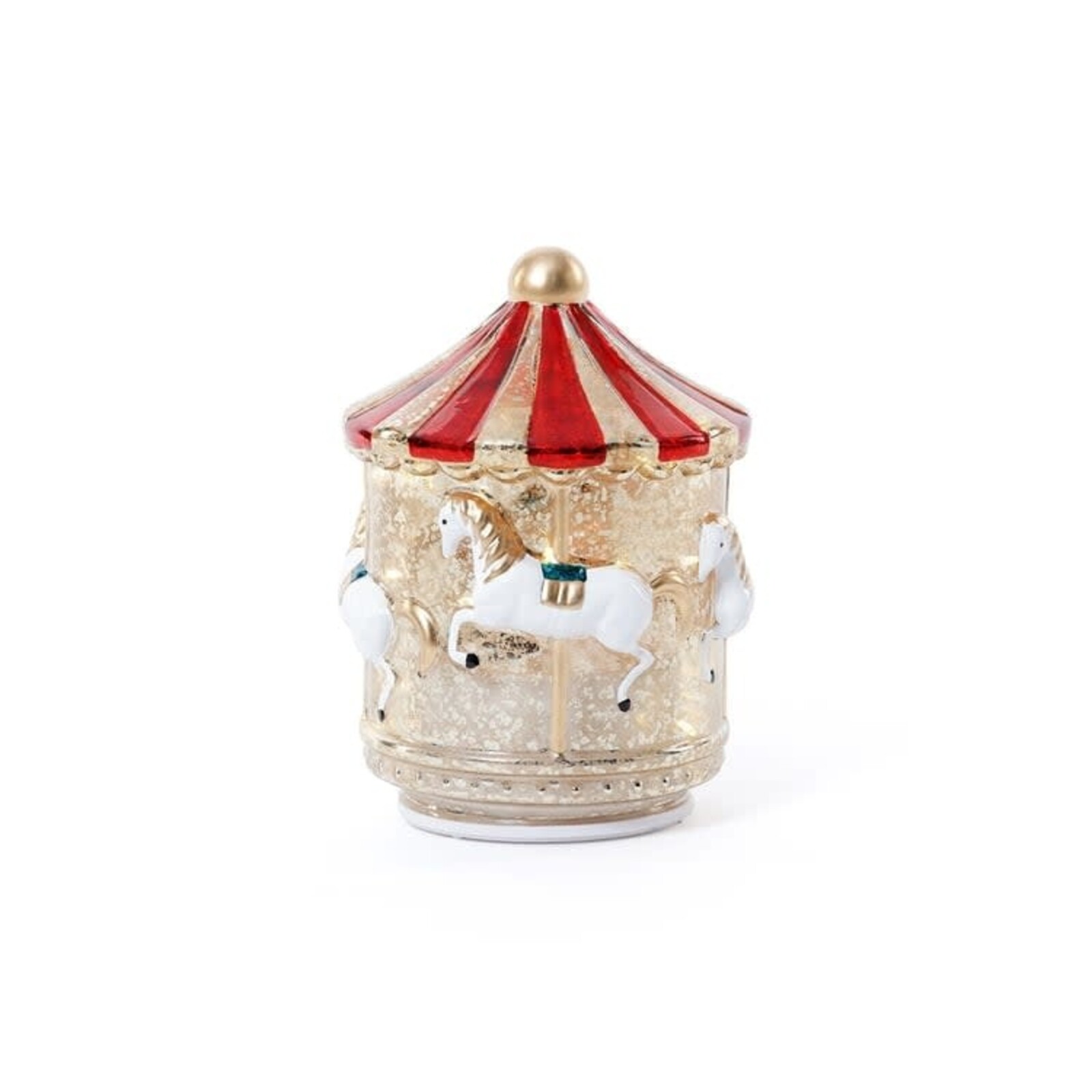 Zodax Sparkle Spin LED Carousel - Gold and Red  CH-8572 loading=
