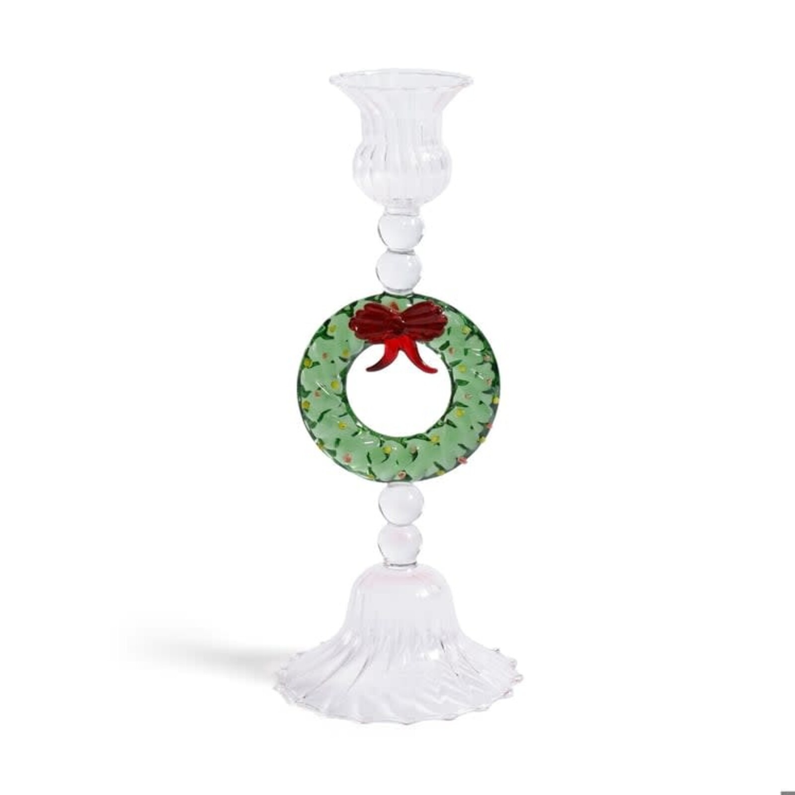 Zodax Holiday Wreath Taper Holder-9.25"   CH-8011 loading=