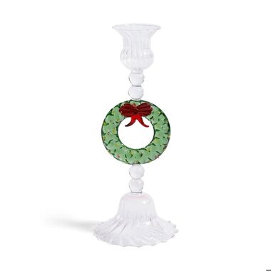 Zodax Holiday Wreath Taper Holder-9.25"   CH-8011
