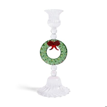 Zodax Holiday Wreath Taper Holder-9.25"   CH-8011