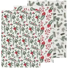 Danica Winterberry Baker's Floursack Xmas Dishtowels (Set of 3) -NKT2346D