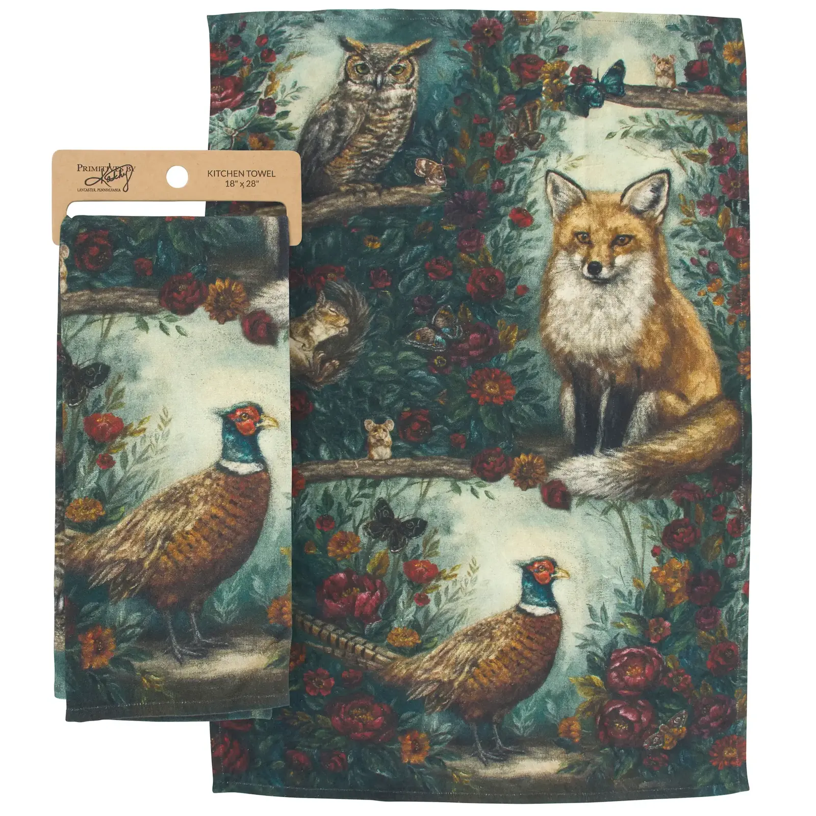 Primitives by Kathy Fall Woodland Kitchen Towel - 122127 loading=