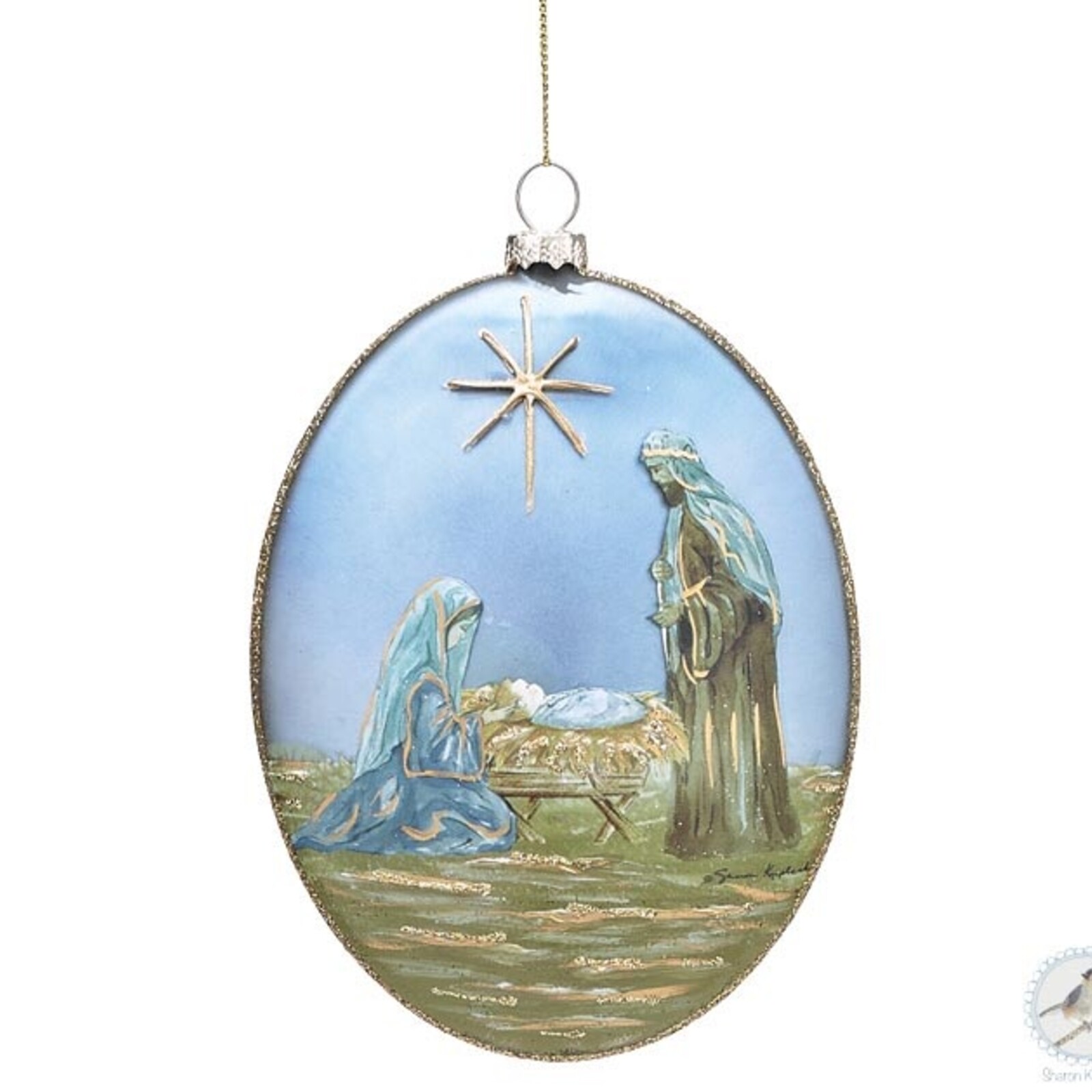 Burton + Burton ORN. STAR ABOVE HOLY FAMILY - 3178189 loading=